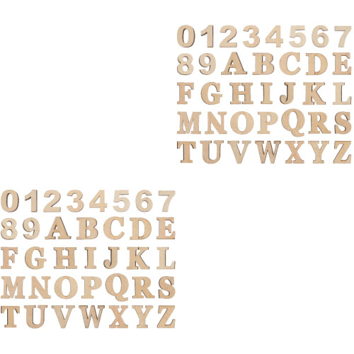 72 Pezzi E Alfabetiche In Legno Per Scrapbooking 2