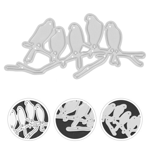2 Unidades Estêncil Metal Pássaros Para Papel E Scrapbooking 2