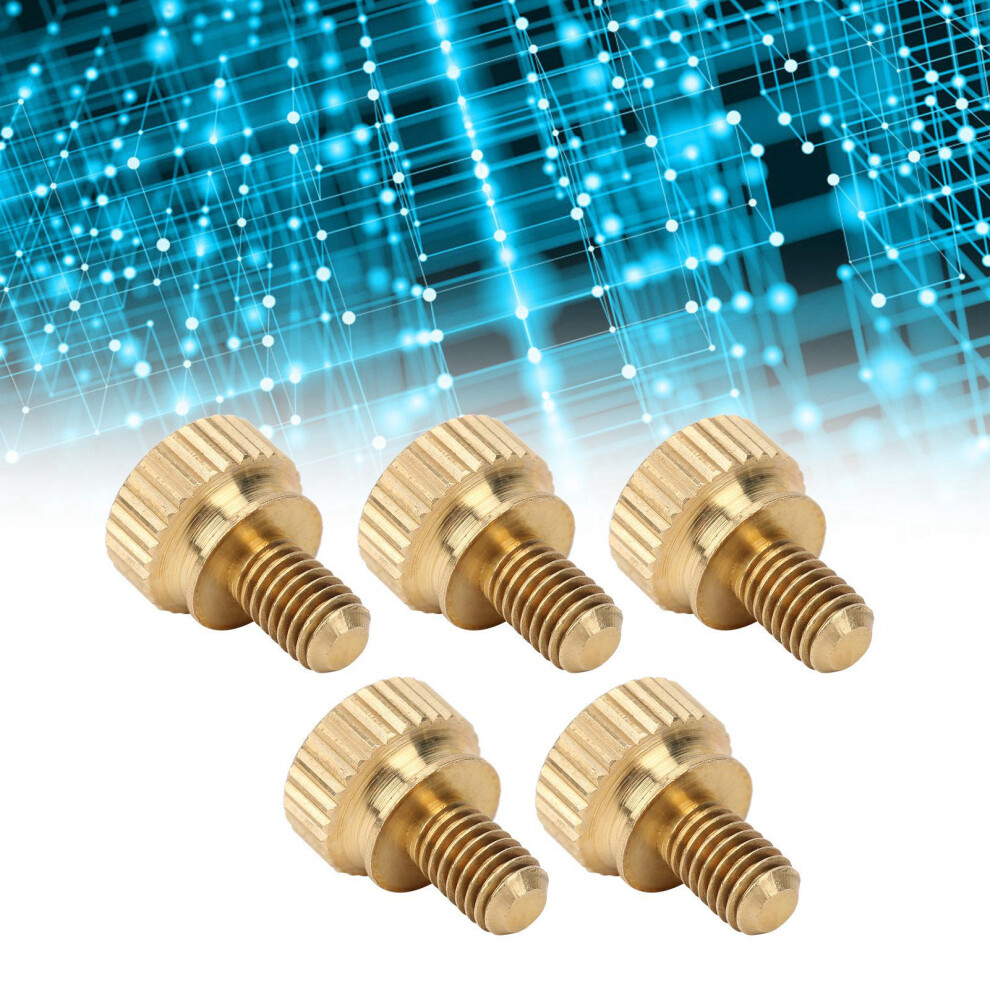 50Pcs M5x8mm Pure Copper Flat Knurled Thumb Screws, Non Slip, Round Head 7651359861083