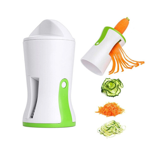 Χειρός κόφτης λαχανικών Spiralizer, πράσινο εργαλείο για γρήγορο κόφτη σπιράλ Zoodles και
