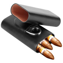 Zigarrenetui aus Leder für 3 Zigarren – Das perfekte Geschenk für Zigarrenliebhaber. Mit luftdichtem Verschluss und eleganten Akzenten aus