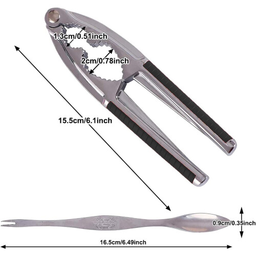 Heavy Duty Shell Cracker for Seafood, Nut Cracker with Super Strong Reinforcement, Nutcracker Tool with Non-Slip Red Handle 2