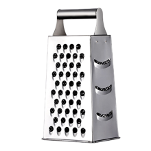 Ralador de queijo portátil de 4 lados, em aço inoxidável, com cabo confortável que garante melhor controle e segurança, fácil de usar e limpar.