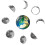 1Set PVC Luminous Moon Phases Wall Decals for Bedroom 1
