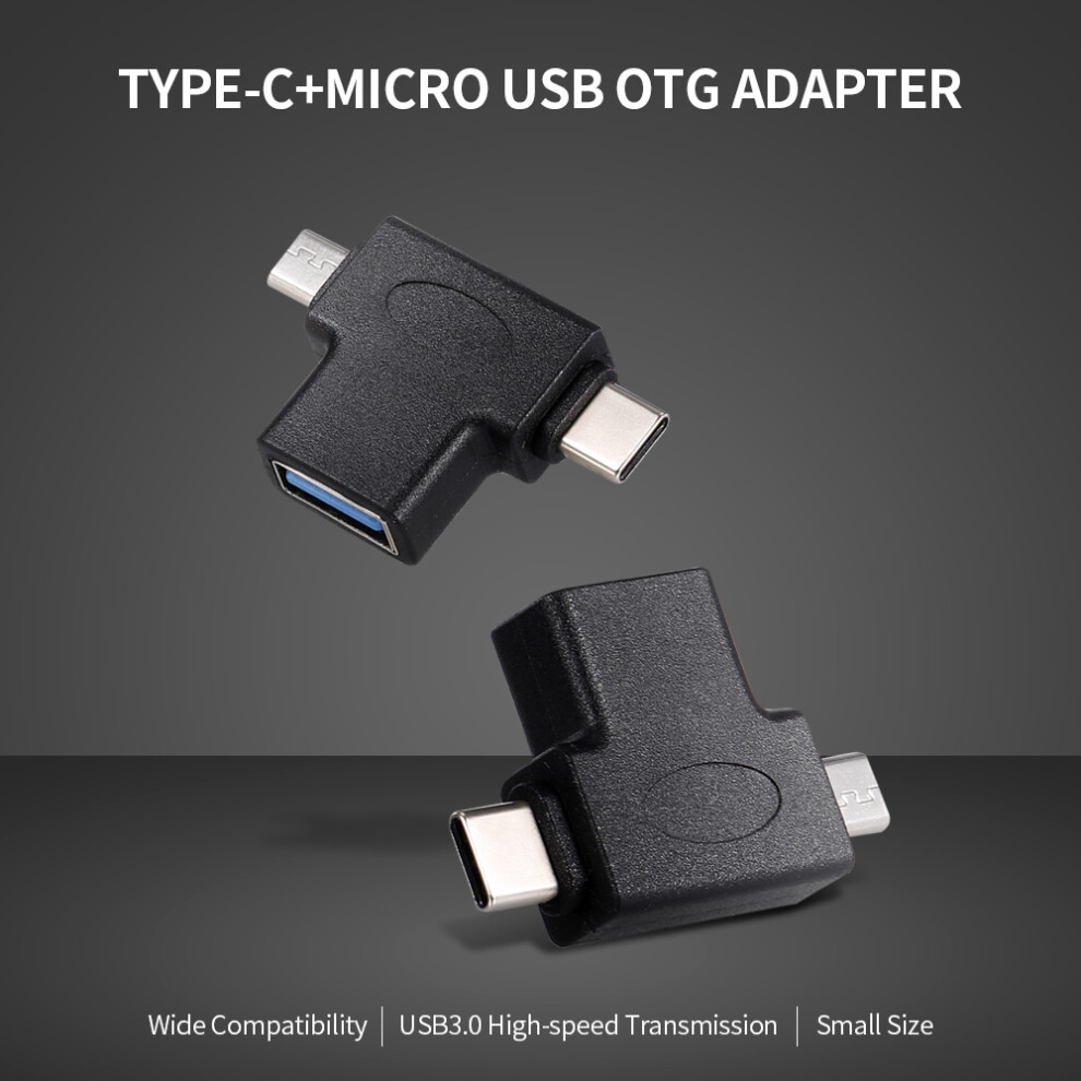 Type-C Micro Usb Otg Adapter, Compact, High-Speed Usb3.0 Connectivity Black 4061359864435
