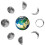 1Set PVC Luminous Moon Phases Wall Decals for Bedroom 2