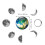 1Set PVC Luminous Moon Phases Wall Decals for Bedroom 9