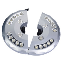 Patio-Regenschirmlampe mit 24 LEDs Silberner Mast für Outdoor-Zelte & Gartenbeleuchtung