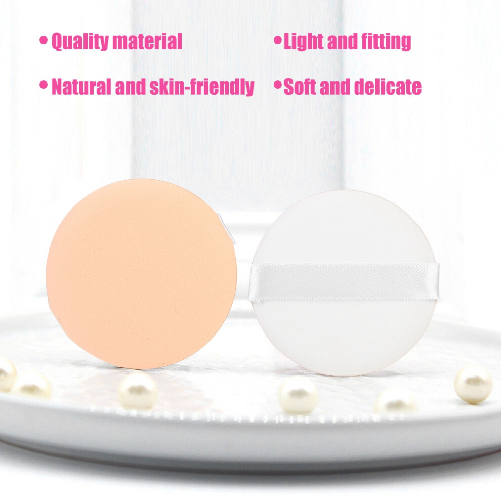 Cream 10Pcs Soft Breathable Hydrophilic Non-Latex Makeup Puffs For Foundation