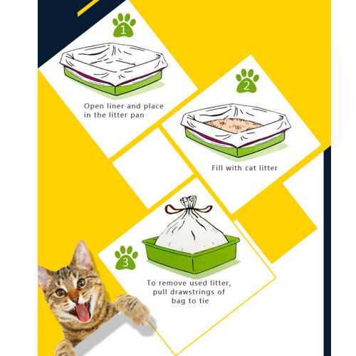 7 Pièces Pour Bac À Litière Chat Épaissis Taille S 1