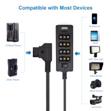 D-Tap B Typ Power Splitter mit USB, 80W, 100cm Kabel, für Kameras