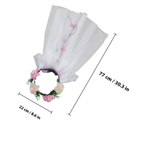 Guirlande Fleurs Soie , , Voile Nuptial 2