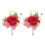 6Pièces Corsages Rouges Artificielle Mariage 2