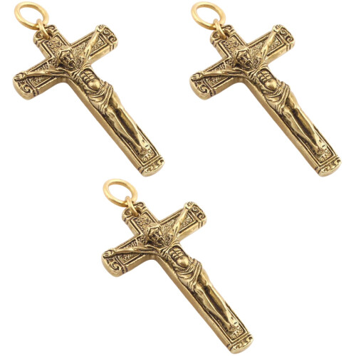 3Pièces Charm Clé Rétro Croix Cuivre Accessoire 2