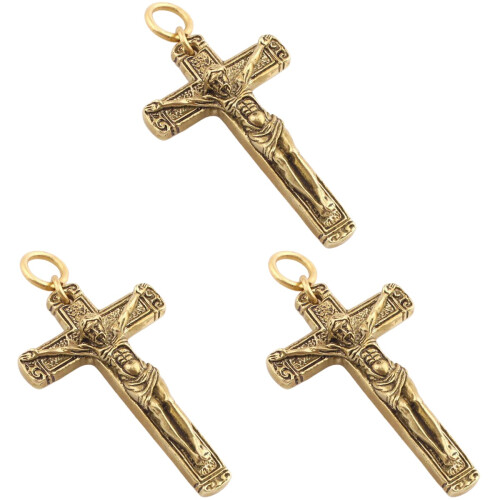 3Pièces Charm Clé Rétro Croix Cuivre Accessoire 1