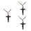 3 Pièces Pendentif Croix En Bois Sculpté Pour 7