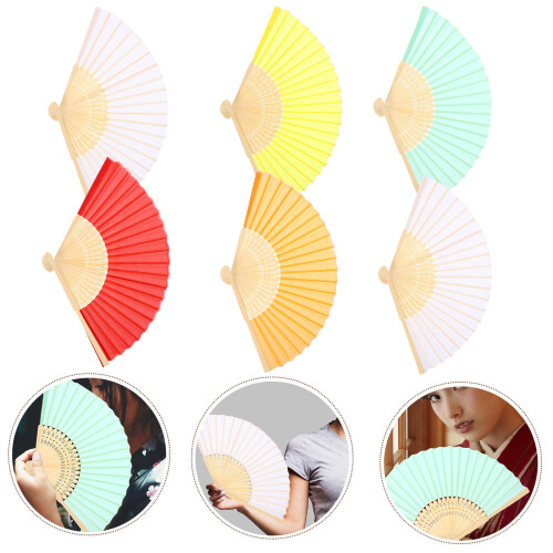 6 Pièces Éventail Chinois Tenue En Main Pour Danse 1