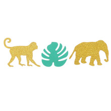 400Pièces Confettis Décoratifs Animaux Monstera En Papier