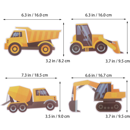 46 Pezzi Decorazioni A Sospese Tema Camion Escavatore 1