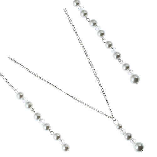 Collana Sposa Con Pendente In Cristallo E 1