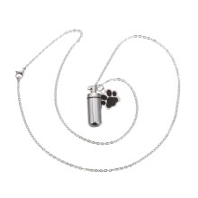 2Pz Collana Urna Cremazione Nera Custodia Ceneri Cane