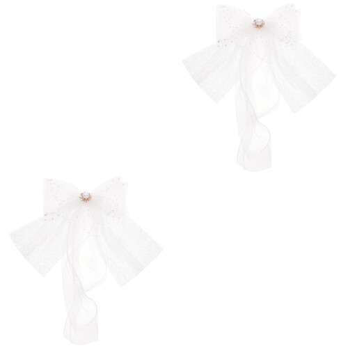 2Pz Sposa Bianco Decorativo Con Fermaglio Per 2