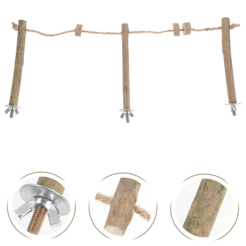 Wood Bird Cage Perch Stand Platform For Parrot Climbing And Rest 1