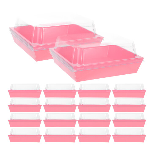 100 Pezzi Contenitore Per Torta 12X11X6,5 Cm Con Trasparente