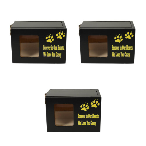 3Pz Scatola Urna Pets in Nero Per Ceneri Cane E 2