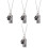 4Pz Urne Commemorative Cane Collane Cremazione Nero 10