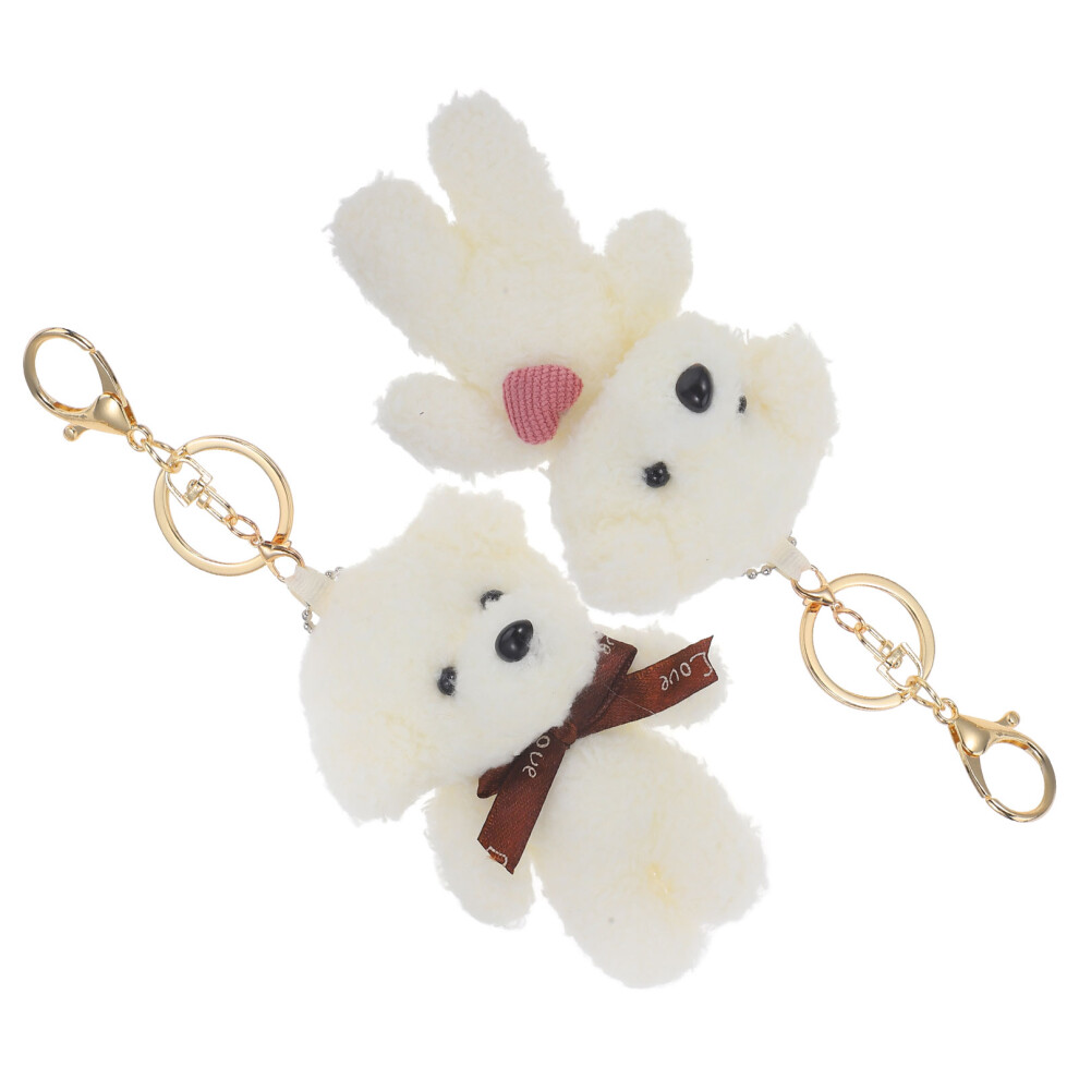 4 Portachiavi Peluche Cucciolo Cane Decorazione Per Zaino-image