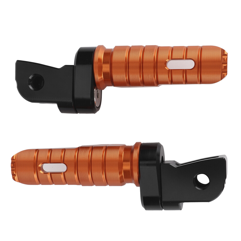 Motorcycle Footpegs Cnc Aluminium Alloy 124Mm Pair Orange 9351359866689