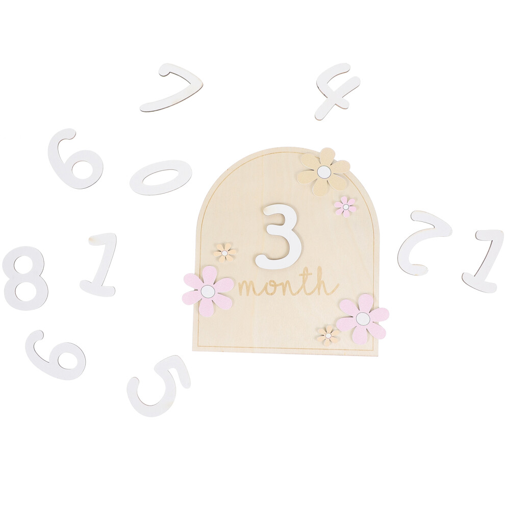 5 Sztuk BłYszcząCy MiesiąC Noworodka Drewniana-image