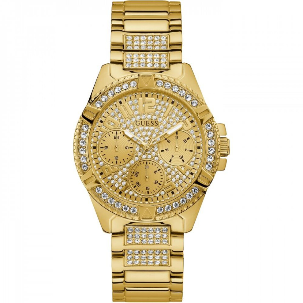 Guess W1156l2 Frontier Crystal Ladies Watch Gold