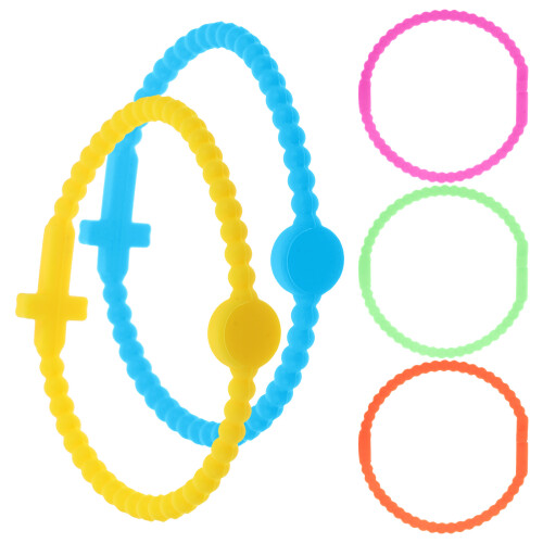 20 Unidades Pulseiras De Silicone Cruz Elásticas 2