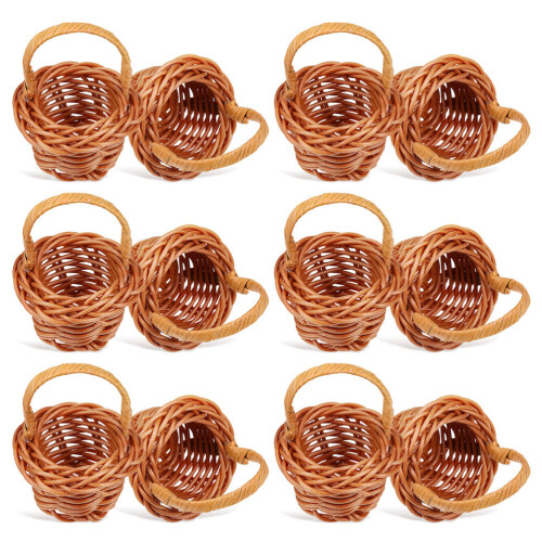 48 Unidades Mini Cesta Trançada Decorativa