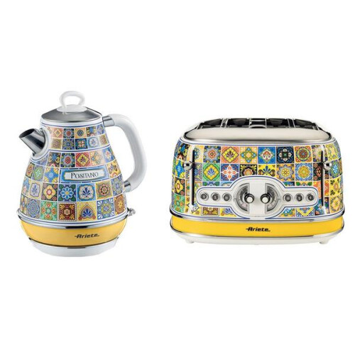 Ariete Ariete Positano ARPK51 Multicolour 4-Slice Toaster & 1.7L Kettle Bundle