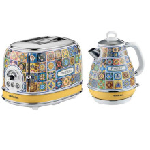 Ariete Positano ARPK51 Vintage 2-Slice Toaster & Kettle Bundle, Multicolour