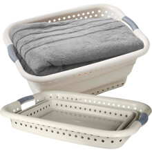 Tower 42L Collapsible Pop-Up Laundry Basket, Space-Saving, Durable, Latte Finish