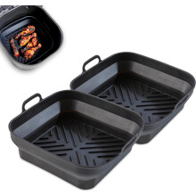 Tower Square Silicone Air Fryer Liners: Reusable, Non-Stick, Dishwasher Safe 2-Pack