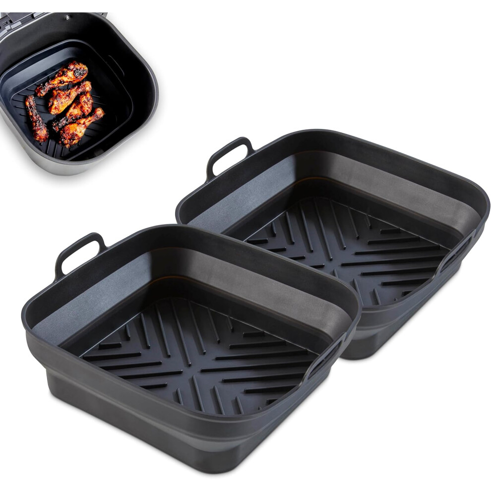 Tower Square Silicone Air Fryer Liners: Reusable, Non-Stick, Dishwasher Safe 2-Pack
