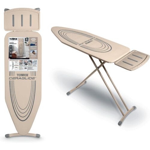 Tower Tower Oversize Ironing Board: Adjustable Height, Smooth Glide Cover, Stable Design 1