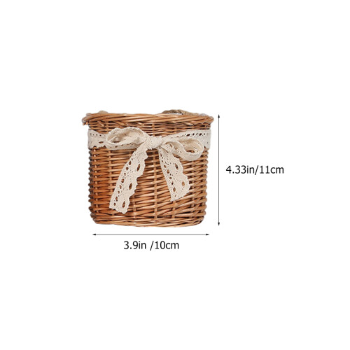3Stk Geflochtener Rattankorb Mit Griff 1