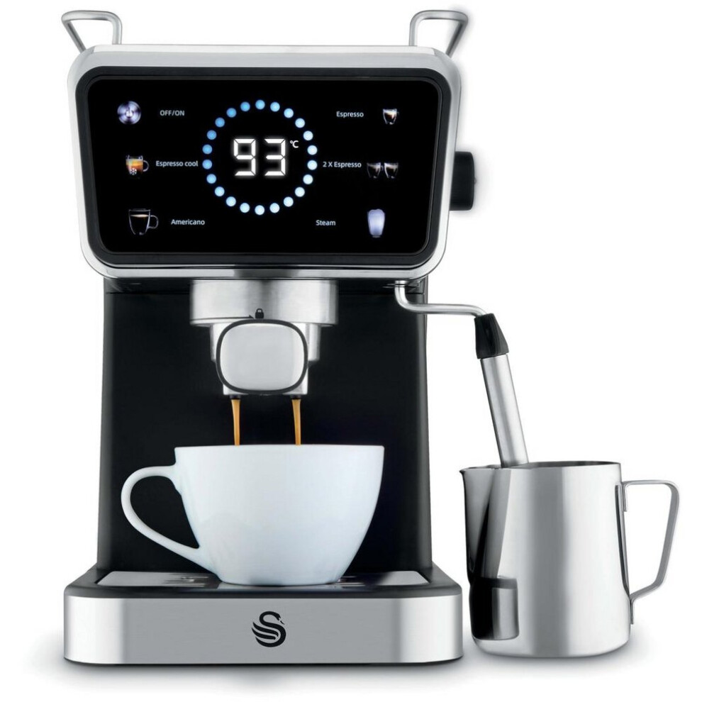 Swan Black Digital Barista Espresso Coffee Machine, Powerful 20 Bar,