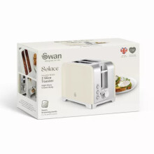 Swan Solace 2-Slice Cream Stainless Steel Toaster with Variable Browning Control