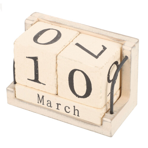 5Stk Tischblock Holz Countdown Kalender Bürokalender Detailliert 1