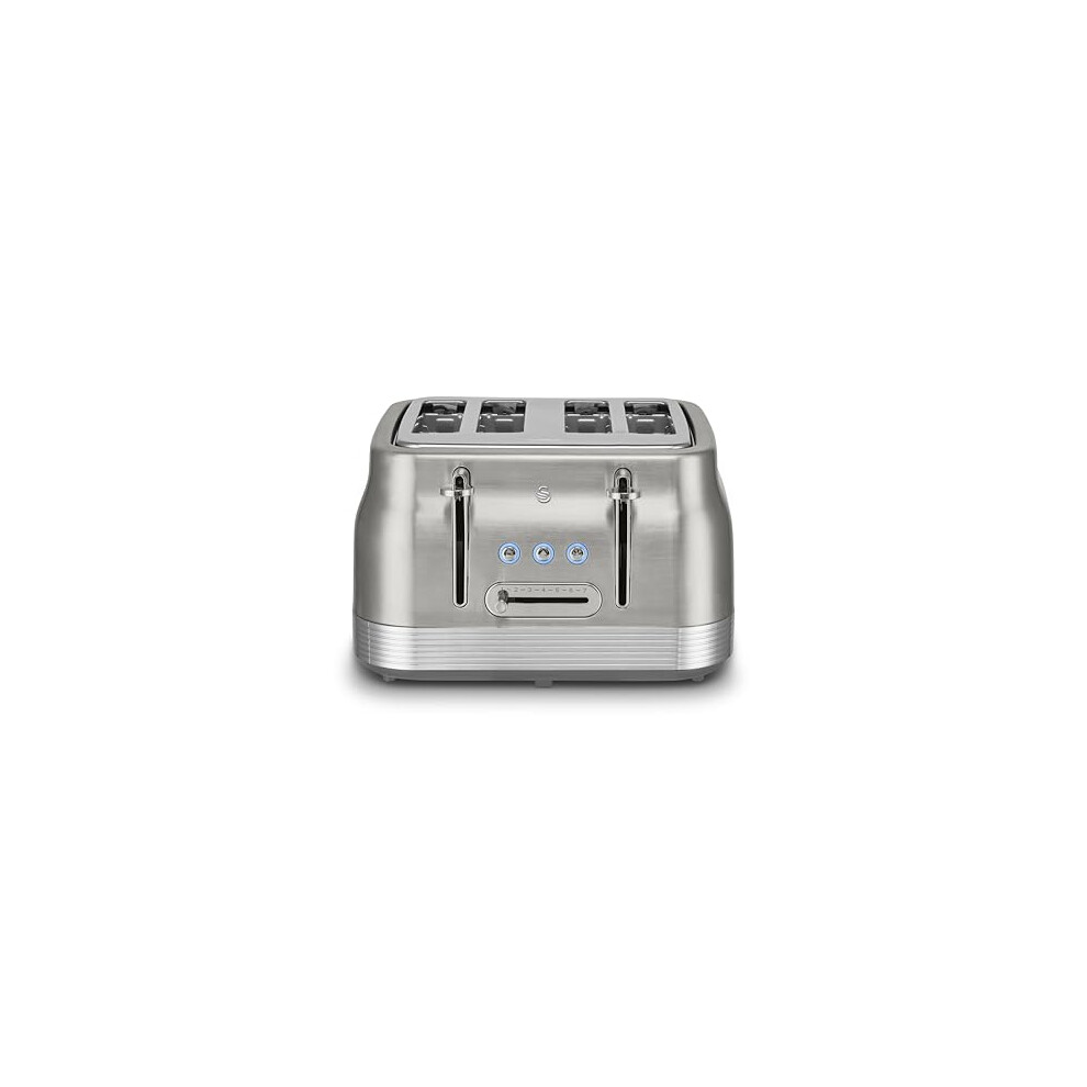 Swan Retro 4-Slice Toaster: 7 Browning, Defrost, Reheat, Crumb Trays
