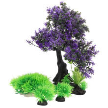 2Jgo Adorno Acuario Plantas Moradas Artificiales Para Peceras
