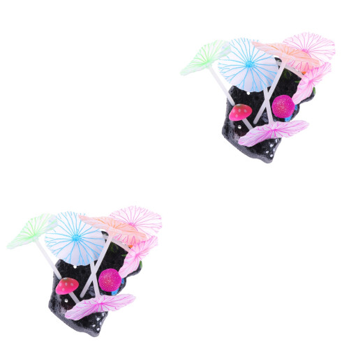 2Ud Acuario Multicolor Artificiales Para Decoración De Peceras 2
