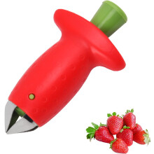 Fruitsnijder met aardbeienontsteler, multifunctioneel ontwerp voor het snel verwijderen van steeltjes en als keukenhulpmiddel, draagbaar ontwerp voor
